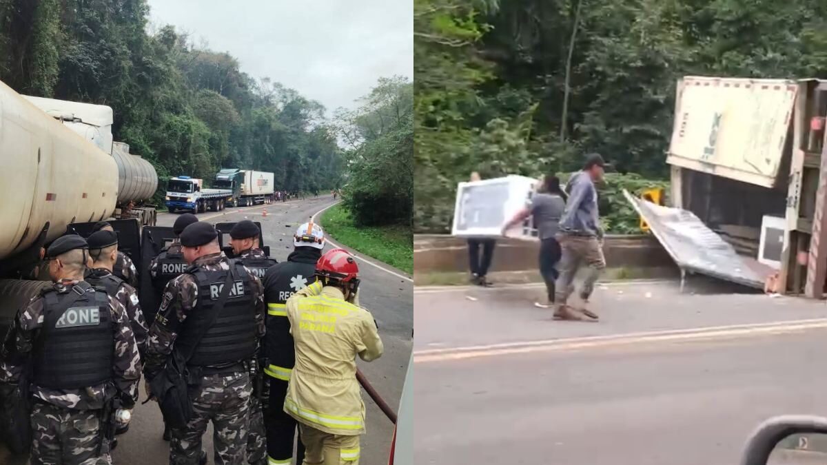 Acidente grave na BR-277 gera saque e confronto em Nova Laranjeiras