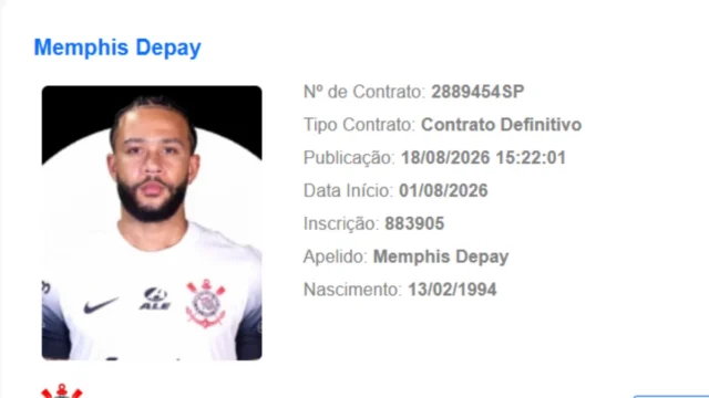 Memphis pode jogar na 24ª rodada do Brasileirão pelo Corinthians