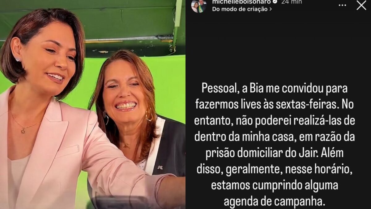 Michelle Bolsonaro não pode fazer lives em casa por causa da prisão de Jair