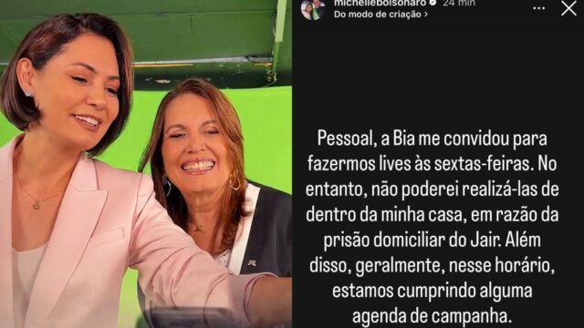 Michelle Bolsonaro não pode fazer lives em casa por causa da prisão de Jair