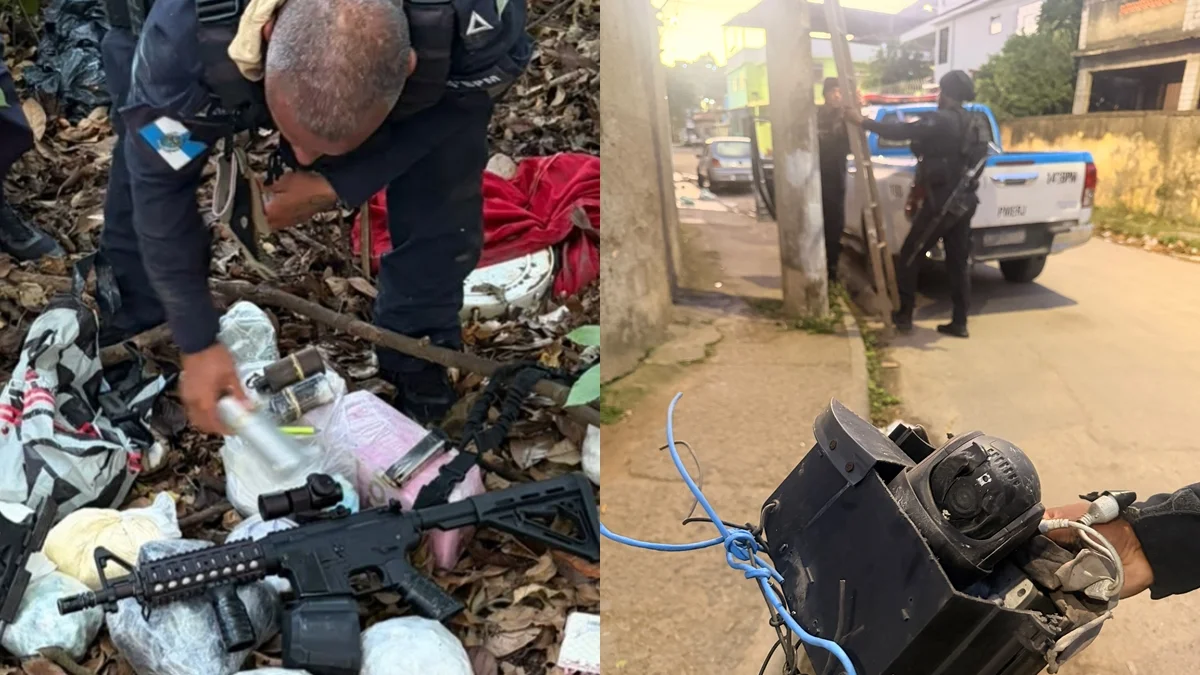 Polícia do Rio apreende armas e câmera usada pelo tráfico