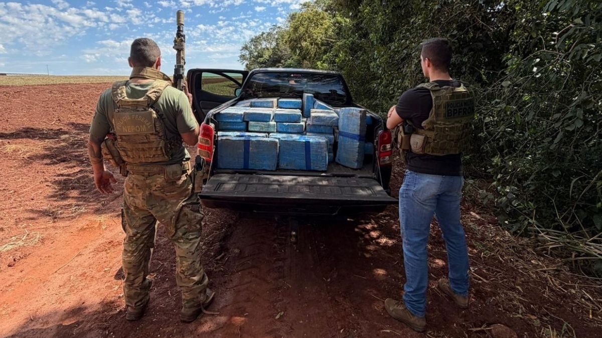 Mais de 600 kg de maconha são apreendidos em ação na fronteira de Guaíra