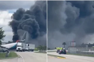 Avião de carga da Amazon sai da pista e aeroporto de Miami fecha