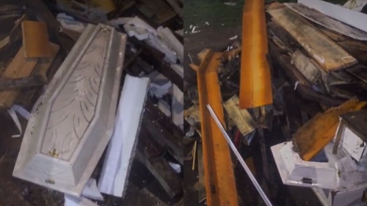 Caixões infantis são abandonados em calçada e assustam moradores em Curitiba