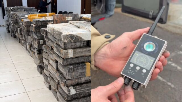 Criminosos usaram placas falsas e bloqueador de sinal durante transporte de drogas em Curitiba