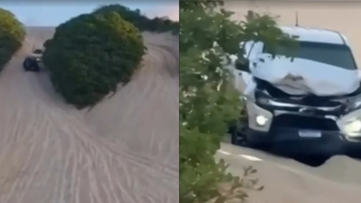 Veículos 4×4 colidem em duna na Grande Natal