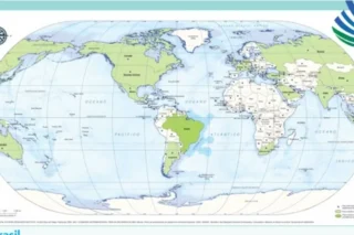 IBGE disponibiliza mapas com Brasil no centro do mundo